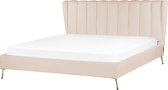 MIRIBEL - Tweepersoonsbed - Beige - 180x200 - Fluweel