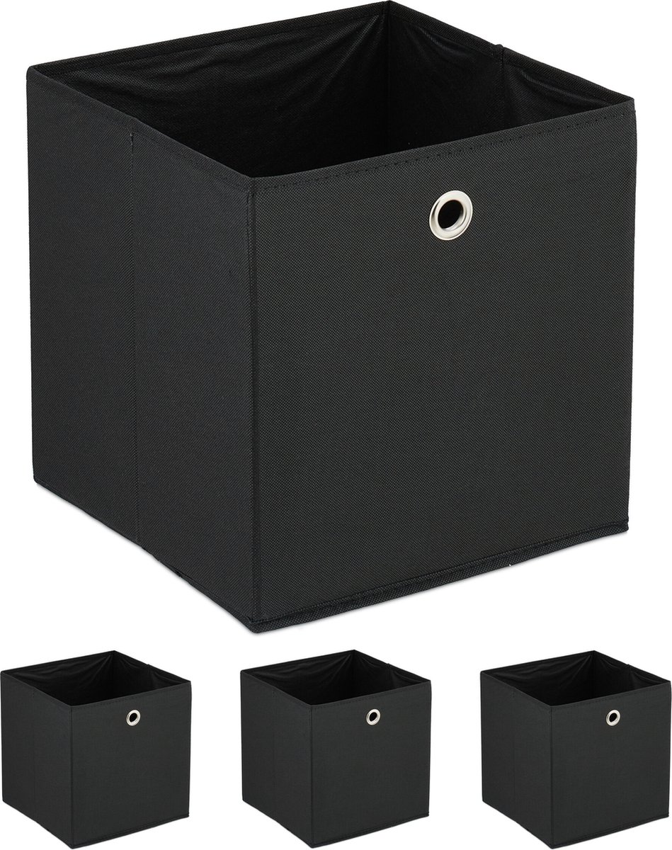 mandje badkamer - set van 4 - opvouwbaar - 30 x 30 x 30 cm - voor speelgoed
