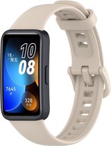 Siliconen Smartwatch bandje - Geschikt voor Huawei Band 8 / Huawei Band 9 siliconen bandje - beige - Strap-it Horlogeband / Polsband / Armband