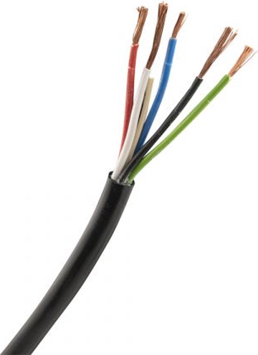 Kabel 5 x 1,5 mm2 Extra dik Prijs per meter Volle rol = 50 meter bol