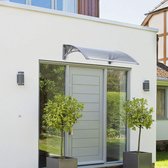 Afdak Deur - Afdak voor toegangsdeur, luifeldak van polycarbonaat, robuuste deur, dak, bescherming tegen regen en uv-stralen, transparant, 120 x 80 cm