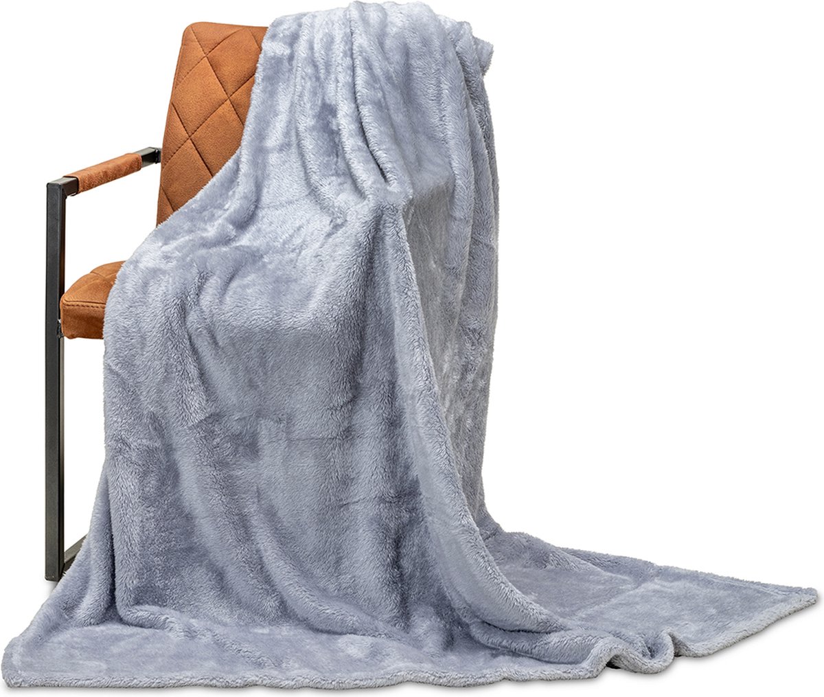 Wicotex Fleece Plaid Fluffy Grijs 150x200 cm