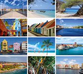 Wenskaarten Curaçao - 24 kaarten - 10x15cm - 12x2 afbeeldingen - 300gms papier - Huurdies