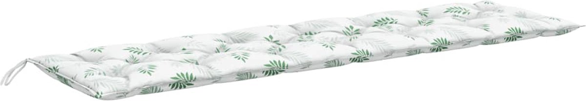 vidaXL - Tuinbankkussen - bladpatroon - 200x50x7 - cm - stof