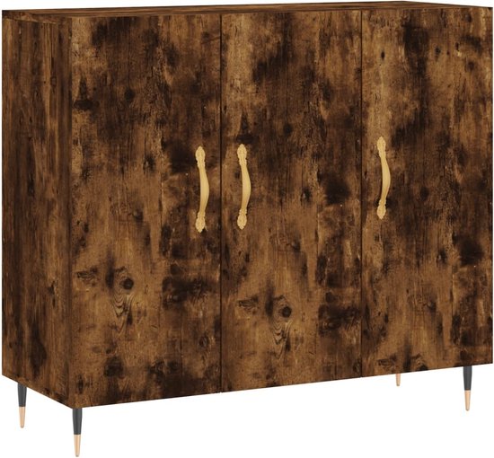 VidaXL Dressoir 90x34x80 cm bewerkt hout grijs sonoma eikenkleurig