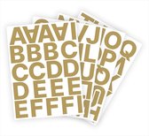 Letter stickers / Plakletters - Stickervellen Set - Metallic Goud - 5cm hoog - Geschikt voor binnen en buiten - Standaard lettertype - Mat
