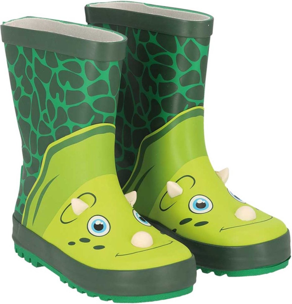 Grüne 3D Dino-Design-Regenstiefel von XQ Footwear 25/26