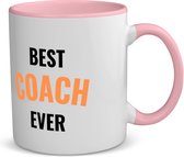 Akyol - best coach ever koffiemok - theemok - roze - Coach - de beste coach - sport - verjaardagscadeau - verjaardag - cadeau - cadeautje voor coach - coach artikelen - kado - geschenk - gift - 350 ML inhoud