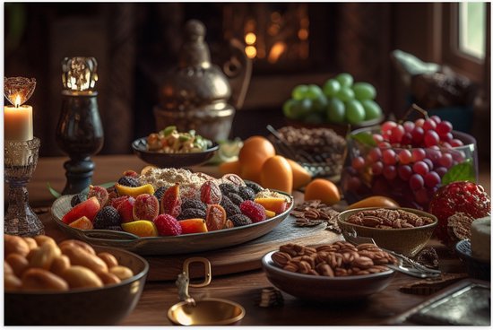 Poster Glanzend – Eten - Fruit - Ramandan - 60x40 cm Foto op Posterpapier met Glanzende Afwerking