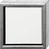 ArtistLine Canvas met lijst, buitenmaat 19x19 cm, diepte 3 cm, 1 stuk, wit, antiek zilver
