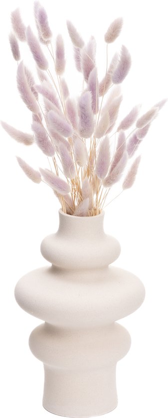 Vase QUVIO - Vase en céramique - Vases - Vase à fleurs séchées - Vase à Fleurs séchées - Vase à fleurs - Vase - Pampas - Style Japandi - Céramique - Beige