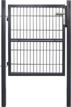 Tuinpoort Poort gepoedercoat staal Tuinpoort-Tuindeur hek poort 120 × 100 cm boerderij poort van gegalvaniseerd staal met slot, deurknop en sleutel, stevig en duurzaam-antracietgrijs