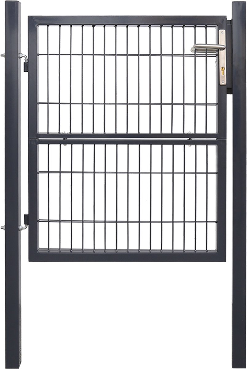 Tuinpoort Poort gepoedercoat staal Tuinpoort-Tuindeur hek poort 120 × 100 cm boerderij poo