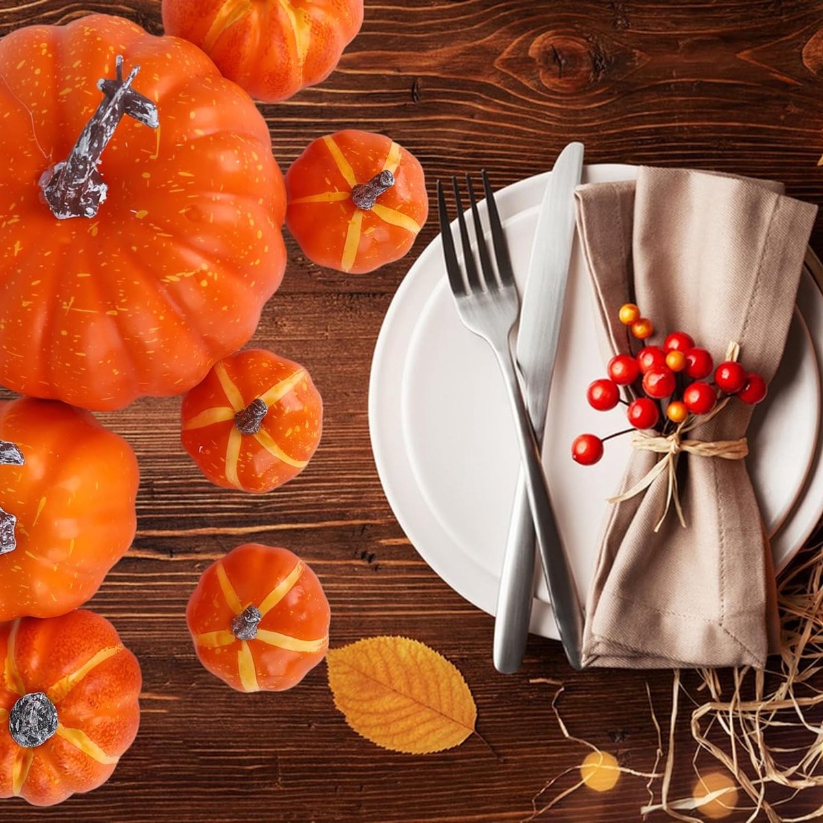 12 Pcs Citrouille Artificielle Fausse Modèle De Décors D