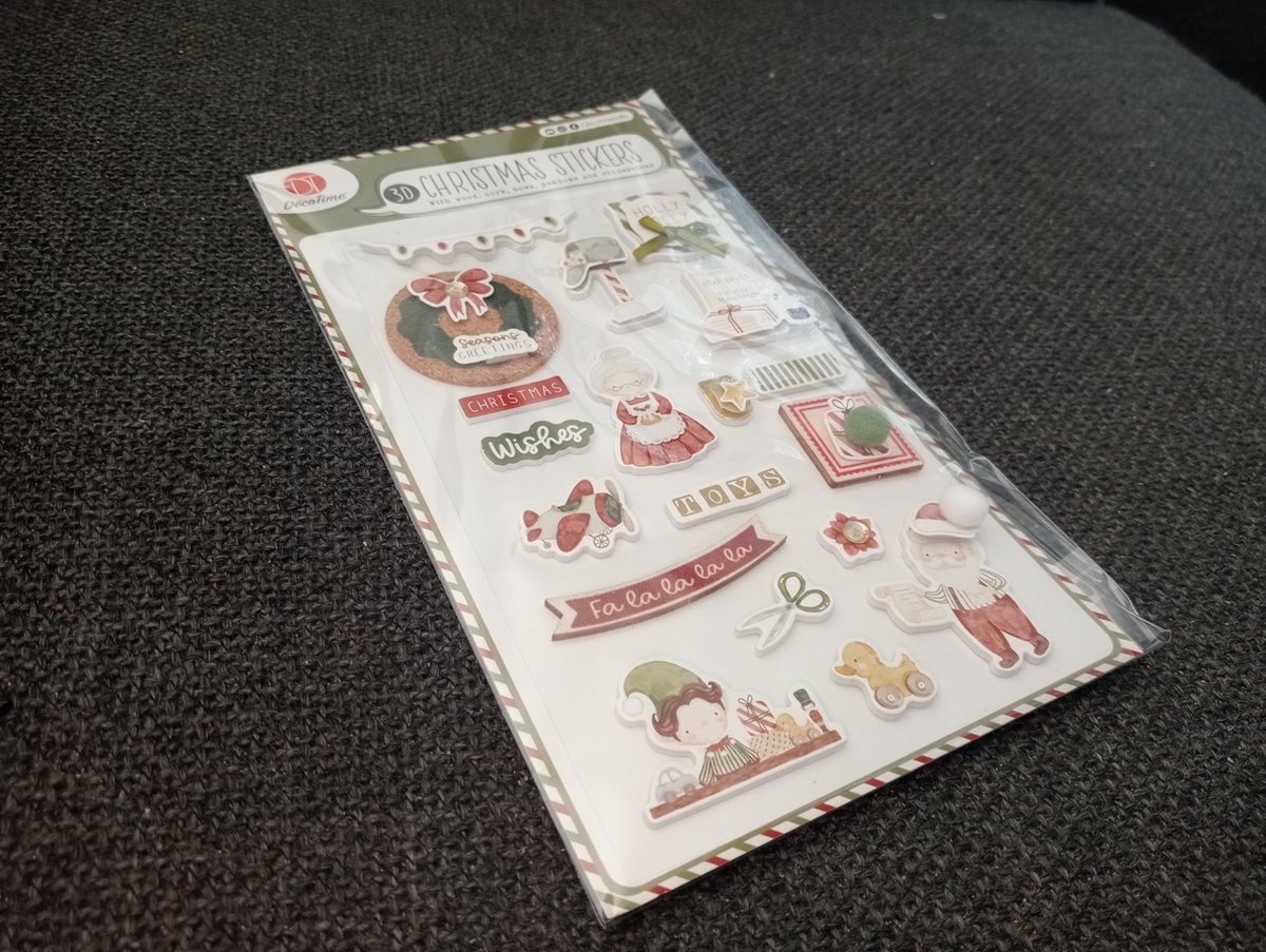 3D Kerststickers - Set van 19 kerststickers - Stickers voor kerstkaarten | Groen