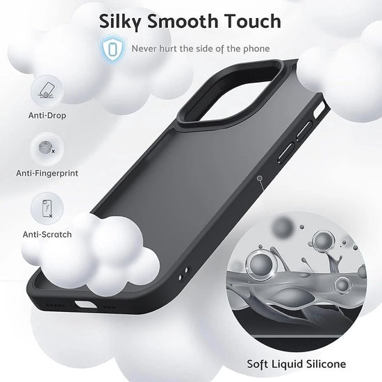 Coque adaptée à Apple iPhone 15 Pro - Coque arrière mate - Zwart