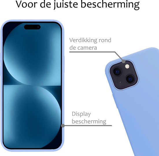 Coque pour iPhone 15 Plus Coque Siliconen Case Cover - iPhone 15 Plus Case Cover Case Siliconen - Blauw
