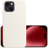 Hoes Geschikt voor iPhone 15 Hoesje Cover Siliconen Back Case Hoes - Wit