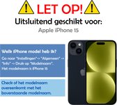 Hoesje Geschikt voor iPhone 15 Hoesje Siliconen Case Met Screenprotector - Hoes Geschikt voor iPhone 15 Hoes Siliconen - Geel