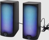 Battletron Gaming | Haut Enceintes de Gaming avec lumière | USB | Changement de couleur RVB | 2x 5 Watts | Câble de 1,76 m