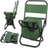EASTWALL Chaise de pêche touristique - Tabouret pliant avec sac - Tabouret de pêche pliable - Construction robuste - Nylon + Acier - H51xL21xl27,5 cm - Vert