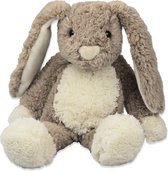 Inware pluche konijn/haas knuffeldier - bruin - zittend - 17 cm - Dieren knuffels