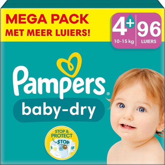 Pampers - Baby Dry - Maat 4+ - Megapack - 96 stuks - 10/15KG - Pampers