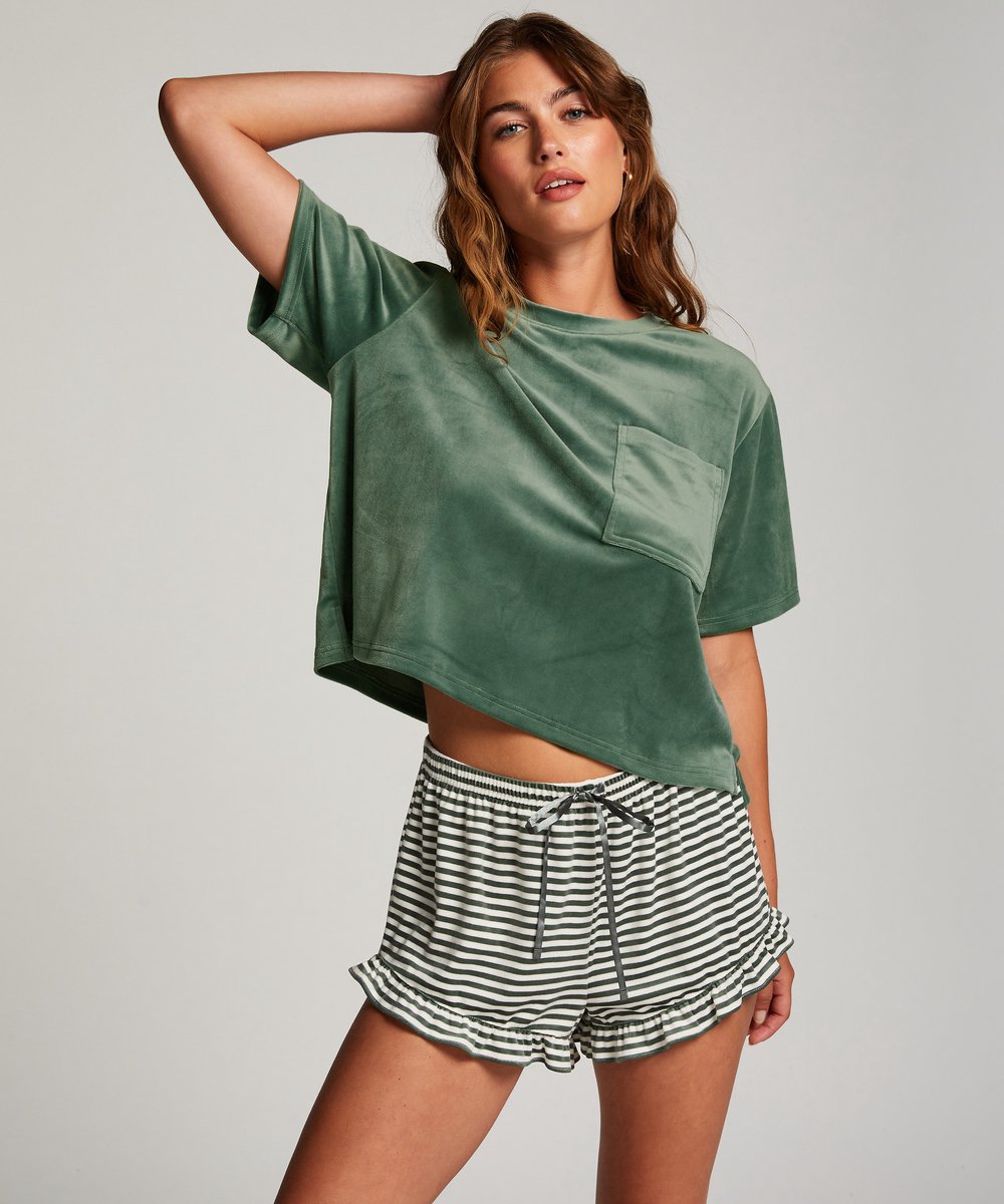 Velours Ruffle Shorts for £24 - Pyjama Bottoms - Hunkemöller