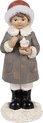 Clayre & Eef Beeld Kind 14 cm Grijs Polyresin Kerstfiguren