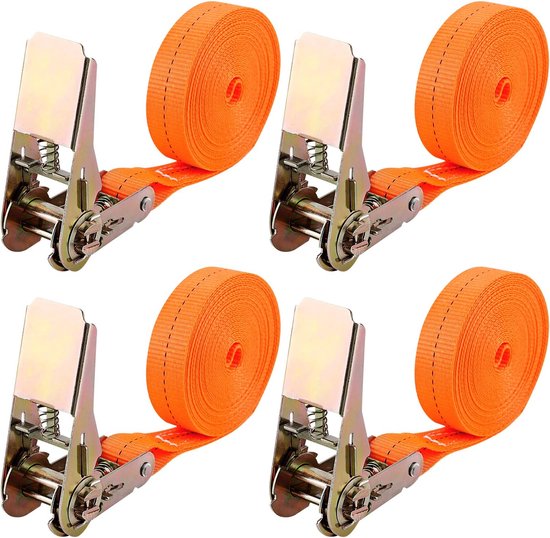 6 Pièces Sangles D'Arrimage à Cliquet 1M Rouge - Sangles De Fixation Réglables Avec Sac De Transport Pour Moto, Voiture, Remorque Et Bagages