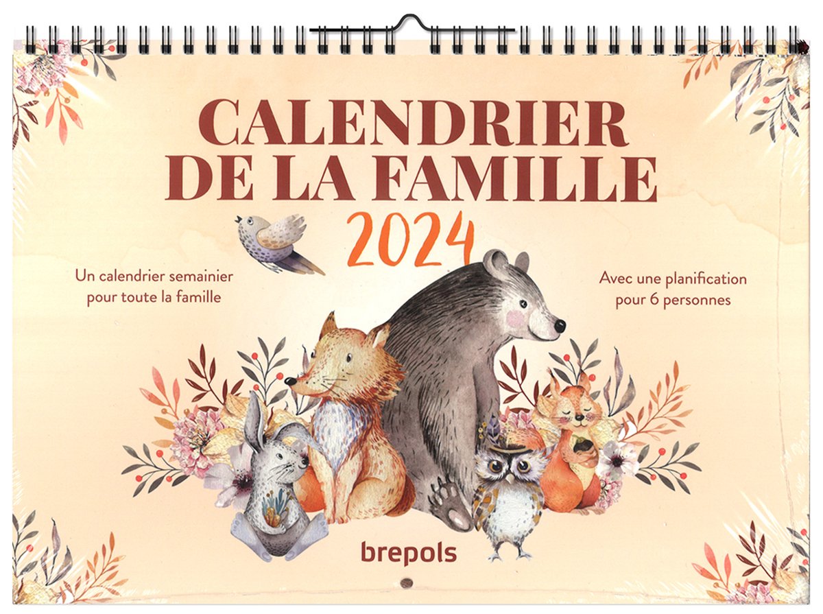 Calendrier Brepols 2024 • Calendrier familial EN • Aperçu