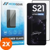 Mobigear - Screenprotector geschikt voor Samsung Galaxy S21 Glazen | Mobigear Premium Screenprotector - Case Friendly - Zwart (2-Pack)