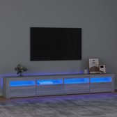 The Living Store TV-meubel - Grijs Sonoma Eiken - 240x35x40cm - RGB LED-verlichting