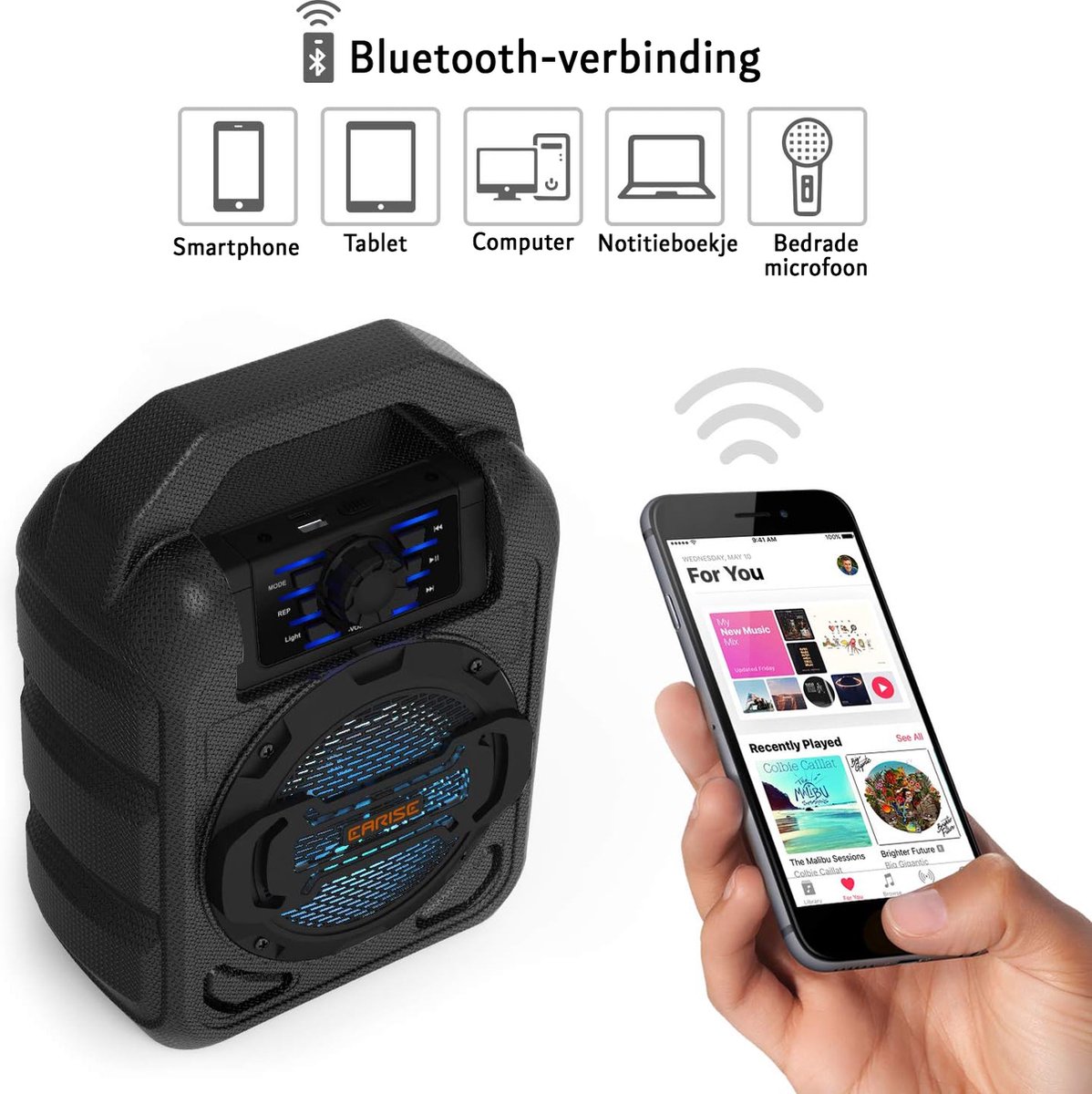 The Voice BTP155TVZ Portable Karaoke with Microphone, 4W RMS, LED Light