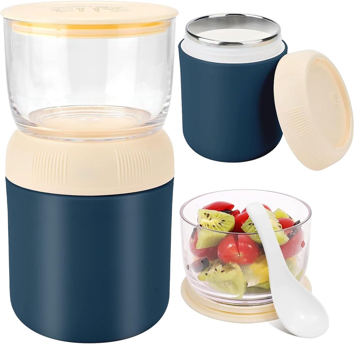 Micro-Ondes Soupe Tasse 600ml Nourriture Porridge Bol Récipient