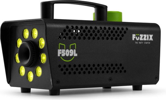 Party Rookmachine met Draadloze Afstandsbediening - Fuzzix F509L - 9 ingebouwde RBG LEDS - incl 250ml rookvloeistof - zwart - Fuzzix