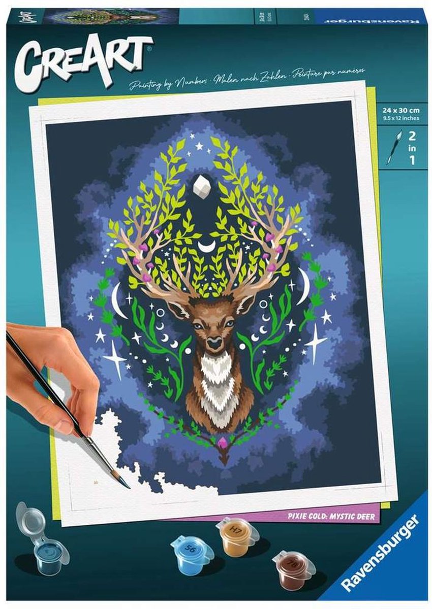 Ravensburger Pixie Cold: Mystic Deer - Schilderen op nummer voor  volwassenen