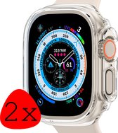 Hoes Geschikt voor Apple Watch Ultra 2 Hoesje Siliconen Case - Hoesje Geschikt voor Apple Watch Ultra 2 (49 mm) Hoes - Transparant - 2 Stuks