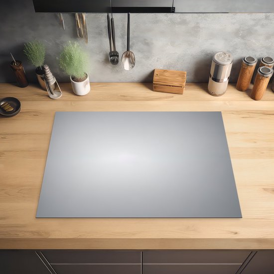 KitchenYeah® Inductie beschermer 71x52 cm - Zilver - Grijs - Metaal look - Donker - Kookplaataccessoires - Afdekplaat voor kookplaat - Inductiebeschermer - Inductiemat - Inductieplaat mat - Keuken decoratie
