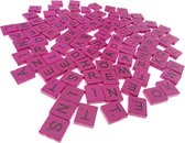 Set van 100 stuks - Bordspel Letters - A tot Z - Donker Roze