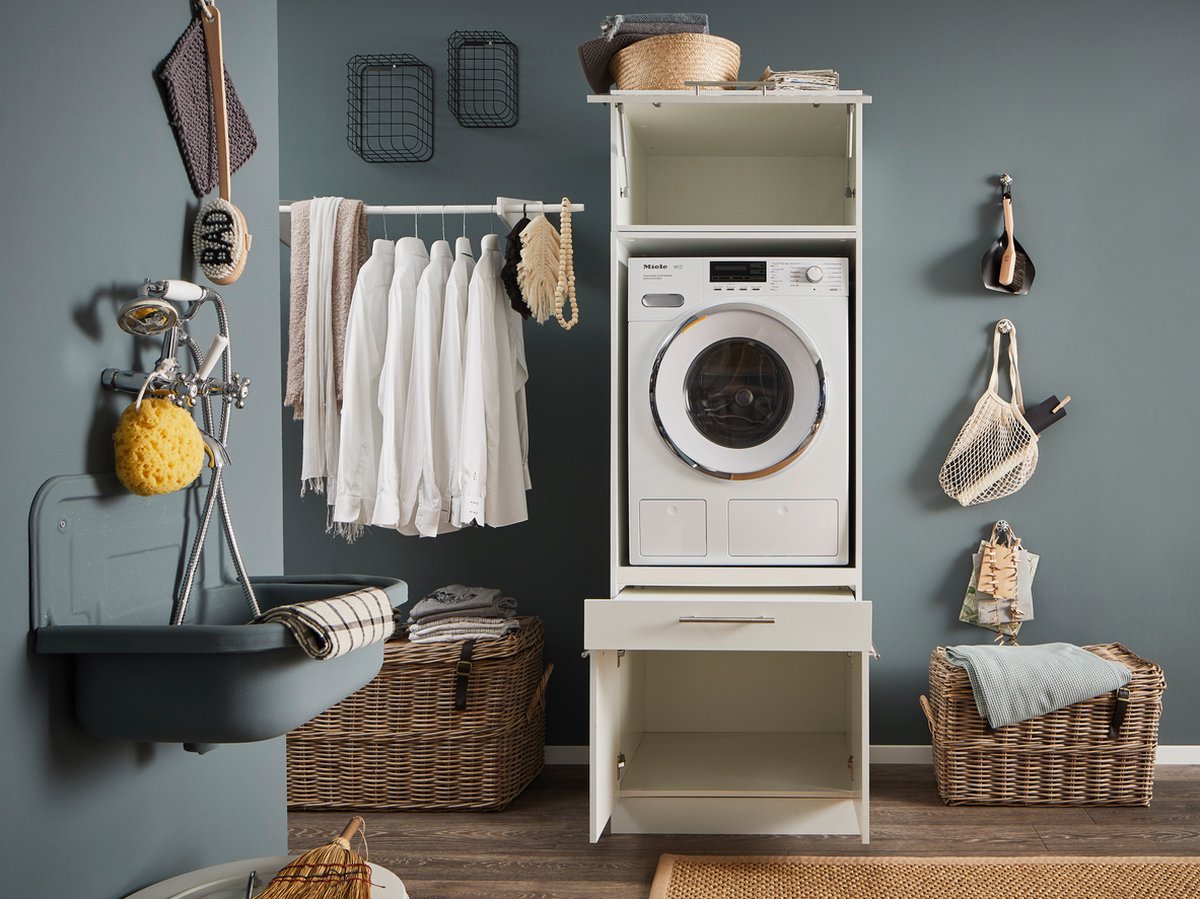 Laundry Wasmachine kast met verhoger en bovenkast - Wasmachine kast -  Wasmachine... | bol