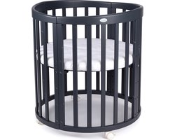 Multifunctioneel OVAAL 7 in 1 Babybed / peuterbed incl. matras - Grafiet