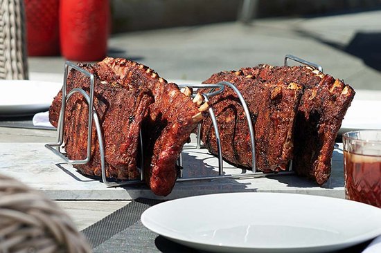 RVS sparerib- en braadstukhouder van rvs — afbeelding 2