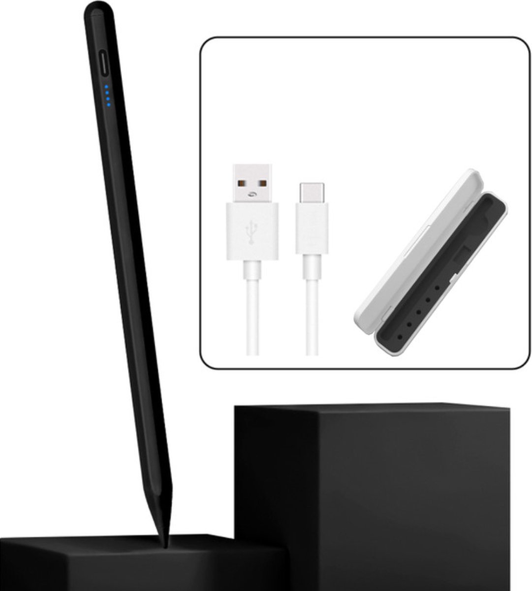 ADEL Oplaadbare Stylus Touchscreen-pen Draadloos Met Opbergcase Geschikt Voor Samsung Galaxy Tab S3 9.7 - Zwart