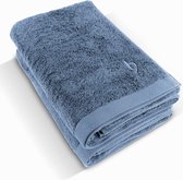 Luxe saunahanddoek, set van 2, premium kwaliteit van 100% katoen, 80 x 200 cm, 600 g/m² (grijsblauw)