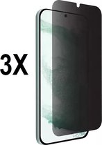Screenz® - PRIVACY Screenprotector geschikt voor Samsung Galaxy A54 - Tempered glass Screen protector geschikt voor A54 - Beschermglas - Privé Glasplaatje - Met opening voor camera - 3 stuks