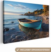 Tableau sur toile Bateau - Lac - Nature - Maritime - Water - 180x120 cm - Décoration murale XXL