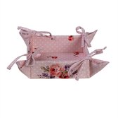 HAES DECO - Corbeille à pain - taille 35x35x8 cm - coloris Rose / Rouge / Wit / Violet - en 100% Katoen - Collection : Dotty Rose