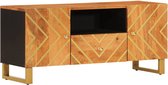 vidaXL-Tv-meubel-105x33,5x46-cm-massief-mangohout-bruin-en-zwart