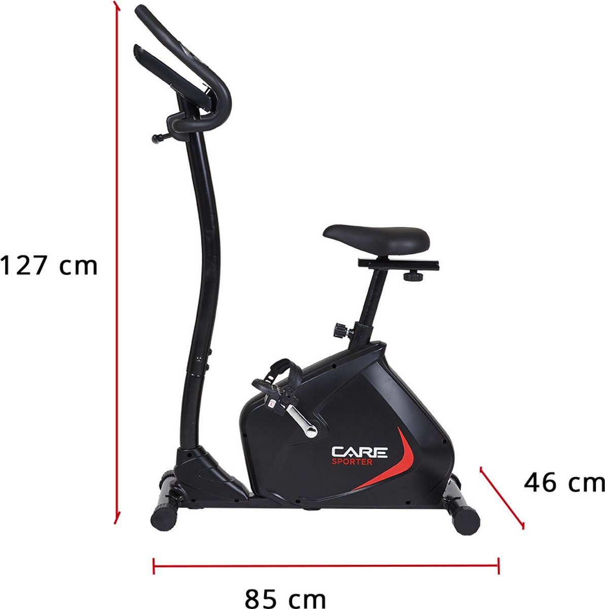 Care Fitness Hometrainer Sporter 85 X 127 Cm Staal Zwart - afbeelding 3